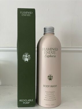 Flamingo Estate Euphoria Body Wash and recyclable pump NWT